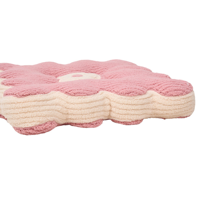 Flower-Shaped Plush Chair Cushion, Pink