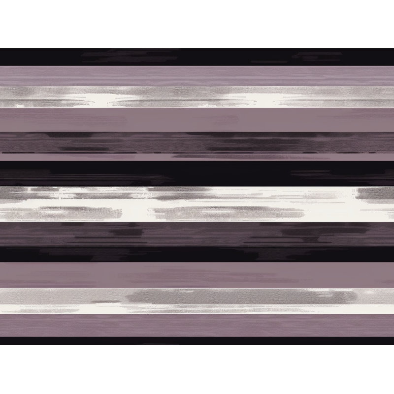 Horizontal Stripes Machine Printed Duvet Cover, Twin Duvet Cover, Black/Purple