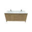 Meuble-lavabo double 72 po Aura avec plateau et dosseret en marbre d'ingénierie Aura-859022393