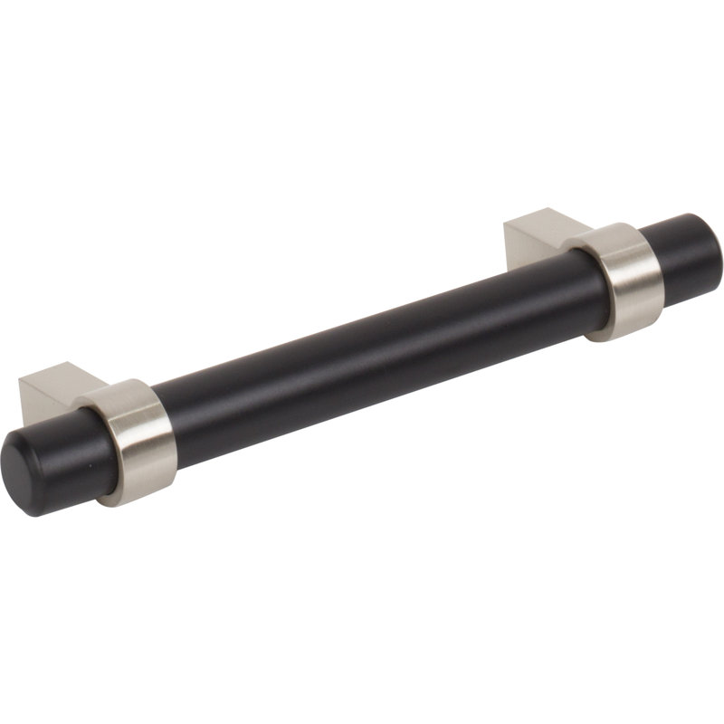 Key Grande Bar / Handle Pull, Matte Black w/Stain Nickel