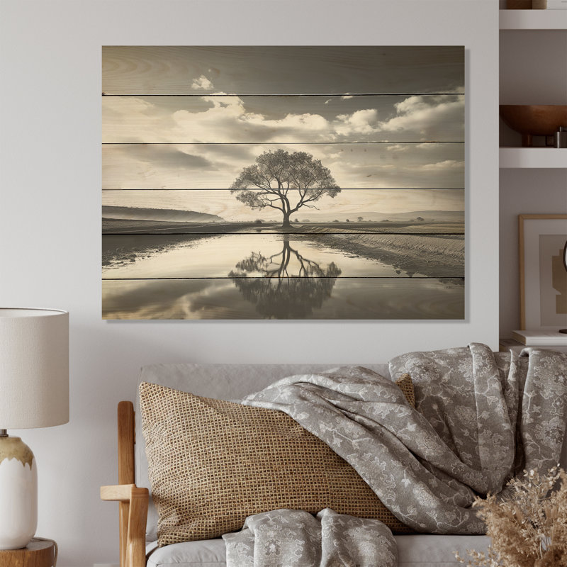 Enchanted River Forest Scenery - Forest River, art sur bois de pin naturel, H 24 po x l 32 po