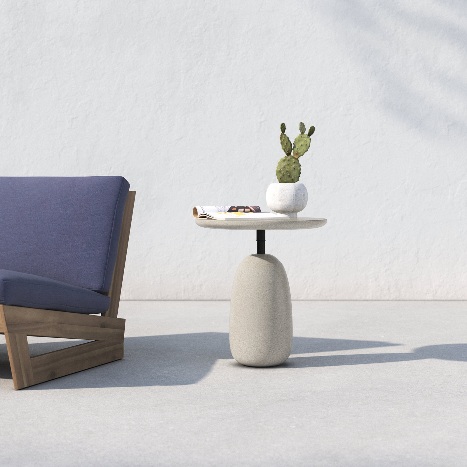 Broadway 18'' Stone Outdoor Side Table