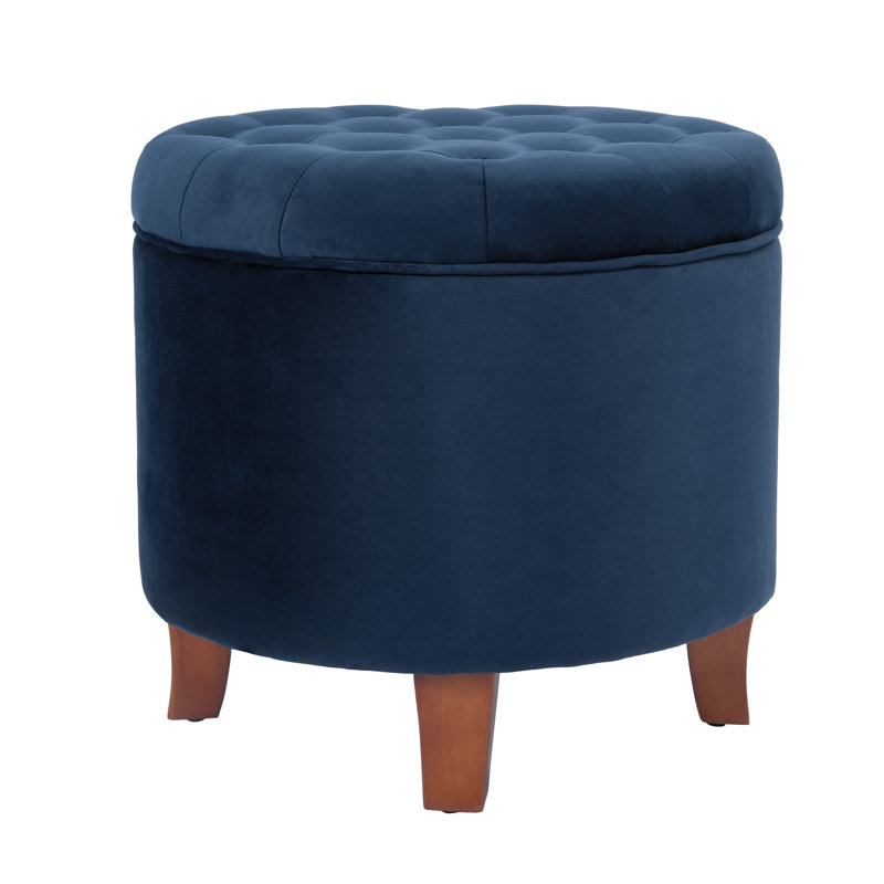 Paymar Upholstered Ottoman, Bella Ink Performance Velvet