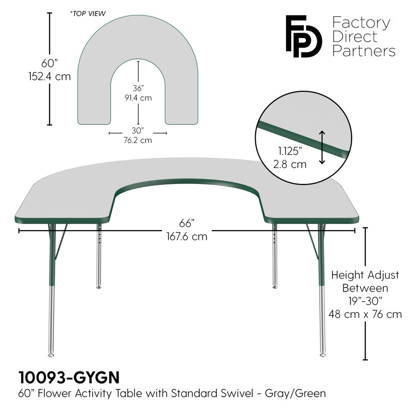 Table d'activité 66 "x 60", Vert