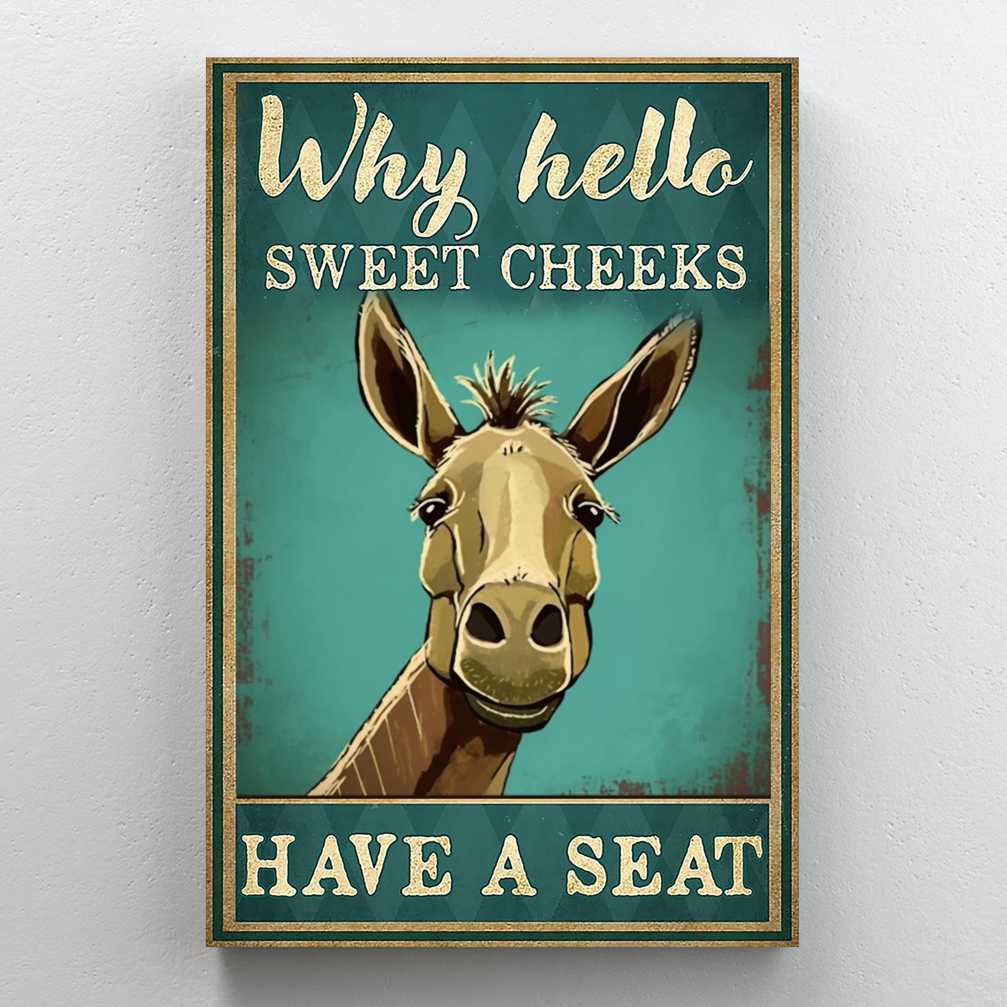 WLWQ Hello Sweet Cheeks - Poster decorativo a forma di