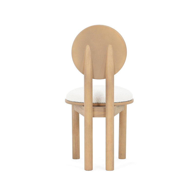 Chaise de salle à manger en polyester et tissu beige avec structure en bois (ensemble de 2) - noyer, Naturel