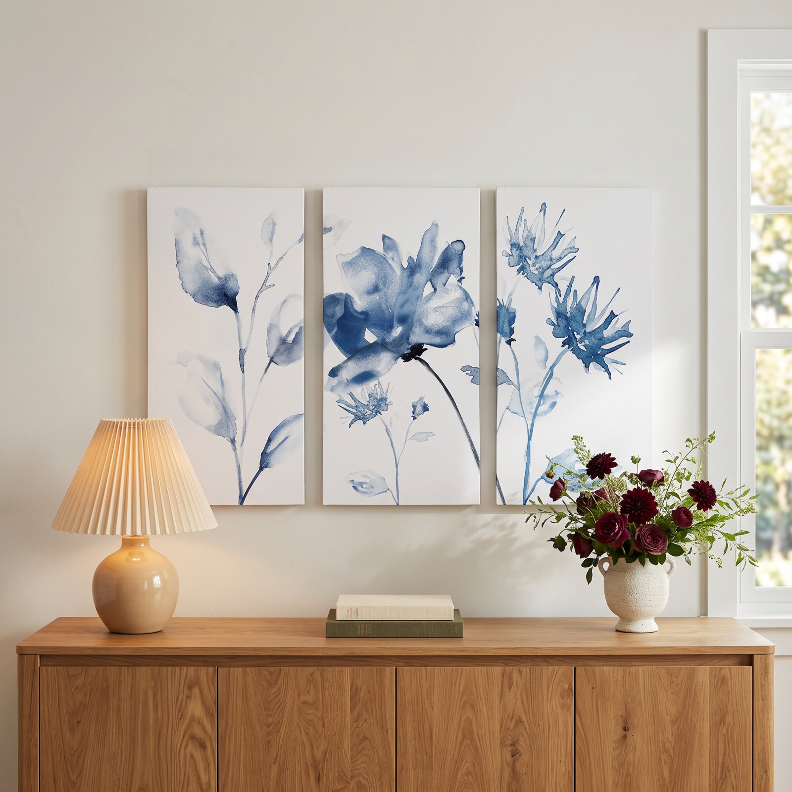 Translucent Blues II Wrapped Canvas Print Set, 40" H x 60" W x 1.5" D