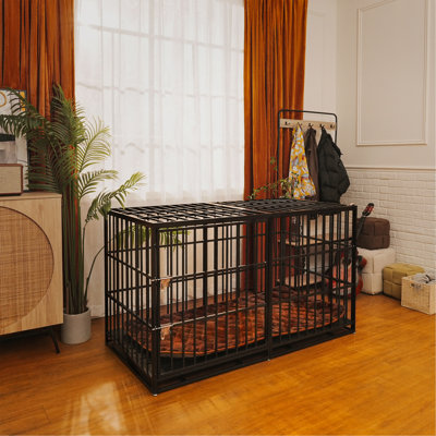 61" Extra Large Heavy Duty Dog Crate Dog Cage Strong Metal Dog Kennels And Pens Crates For Large Dogs