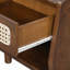 Table de chevet noyer avec détails en rotin-317236684