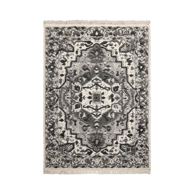 Tapis intérieur / extérieur rectangulaire en laine de conception unique 5 pi 3 po x 7 pi 7 po Aboubacar