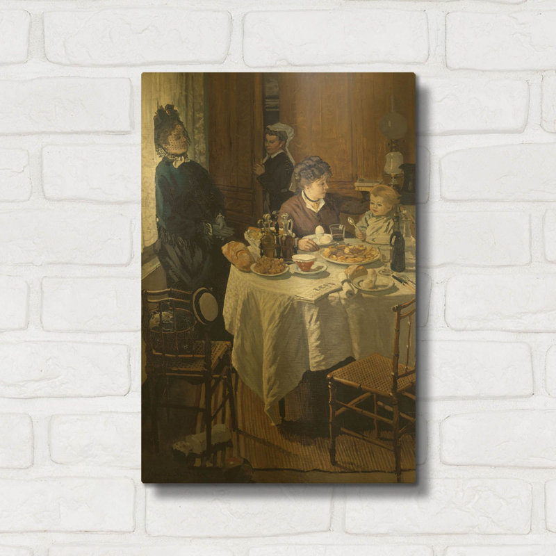 «The Luncheon» par Claude Monet, art mural en métal doré, 12 po x 16 po, 12 po x 16 po