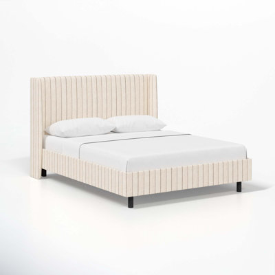 Sakir Upholstered Wingback Bed