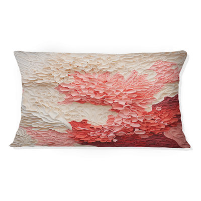 Beige And Pink Coral Collage - Coral Printed Throw Pillow