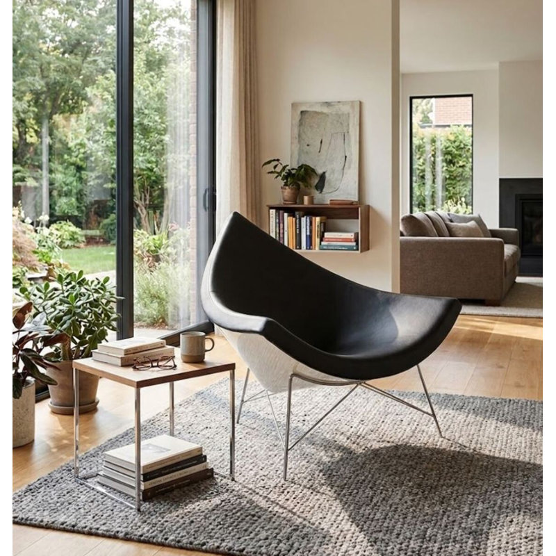 Fauteuil lounge Aleman en cuir végétalien