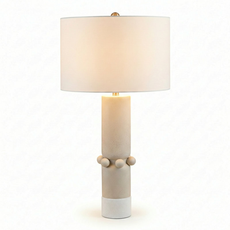 32.25" Ceramic Table Lamp With White Shade