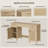 Bohemian Rattan 3-Drawer And 2-Cabinet Makeup Vanity Desk With Adjustable Shelves-1254873616