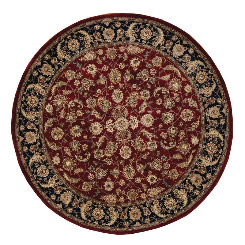 Oakleaf Wool Oriental Indoor Rug, Round 4'