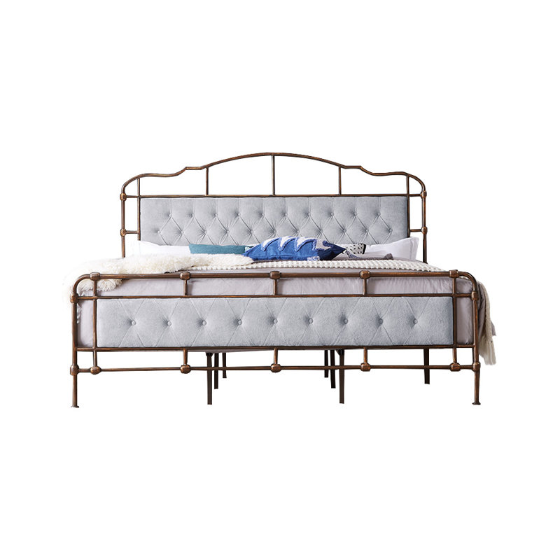 Upholstered Bed, Brown/Gray