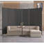 Paravent 6 panneaux d'intimité l 120 po x H 71 po pour espace intérieur, structure métallique robuste et cloison autoportante en tissu de polyester pour la chambre à coucher, le bureau et le salon - noir et gris