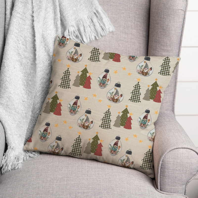  Coussin carré à carreaux crème