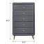 Commode 5 tiroirs rembourrée gris clair