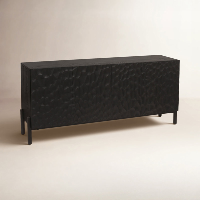71'' W Solid Wood Sideboard, Black