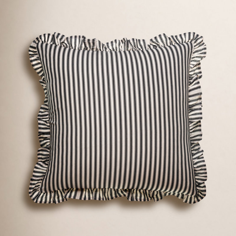 Coussin Aneatra, Polyester/ Bourre en polyester, 20 po x 20 po, Rayures noires