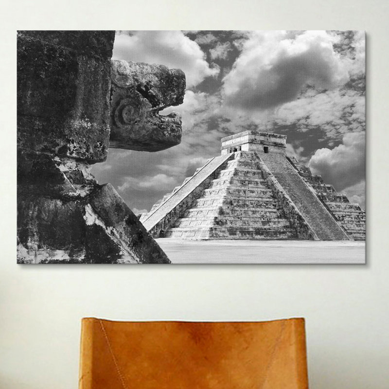 «Le serpent et la pyramide, Chechinitza, Mexique 02» par Monte Nagler, reproduction de photo sur toile tendue, Toile tendue