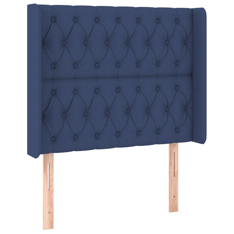 Headboard, 128cm H x 103cm W x 16cm D, Blue Fabric