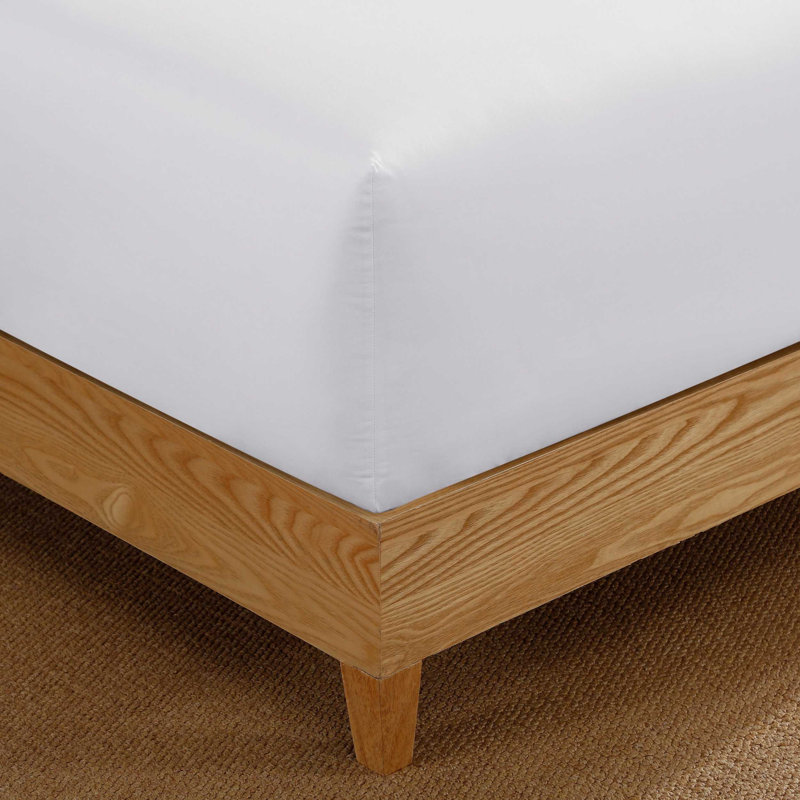 Drap-housse en percale de coton Tommy Hilfiger Essentials, Lit simple, Blanc