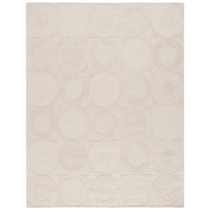 Caidan Hand Tufted Wool Pile Geometric Rug, Rectangle 8' x 10'