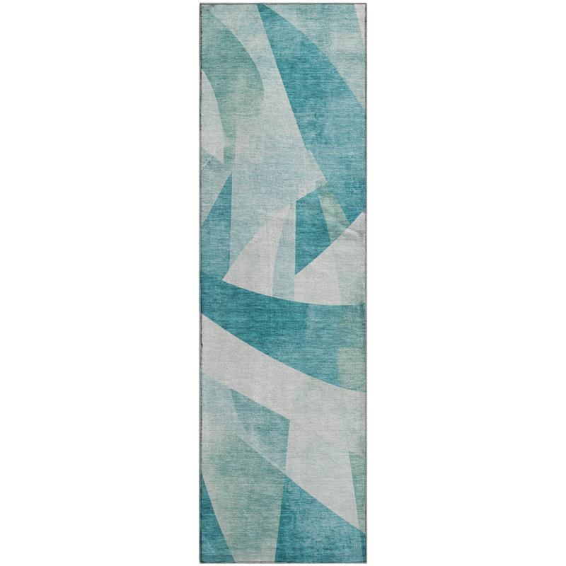 Premium Machine Washable Ashington AMF1836 Swirls Rug, Runner 2'3" x 7'6"
