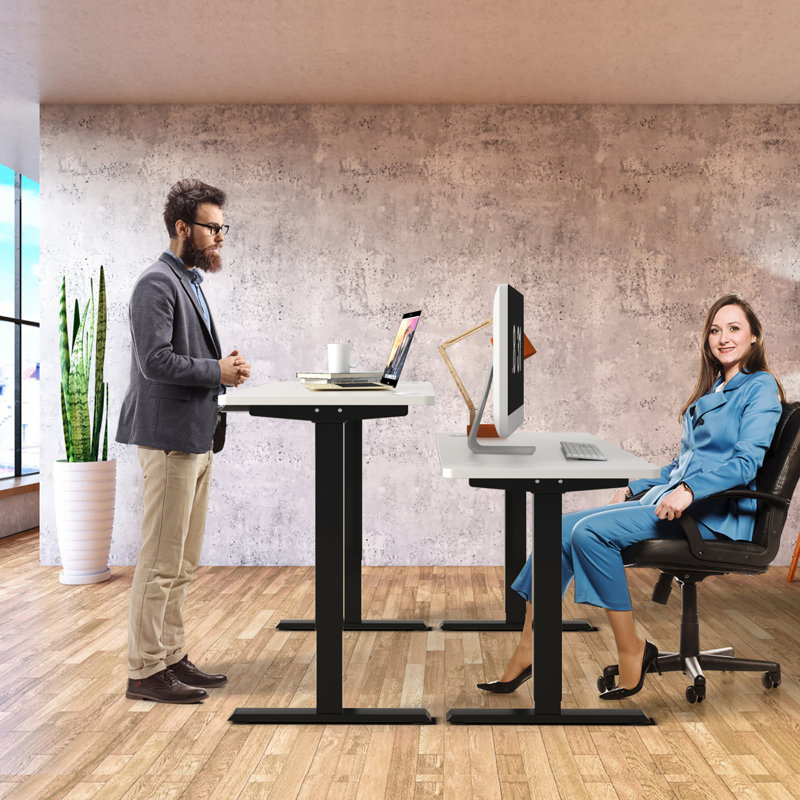 Bureau debout à hauteur ajustable Jaydn, Noir