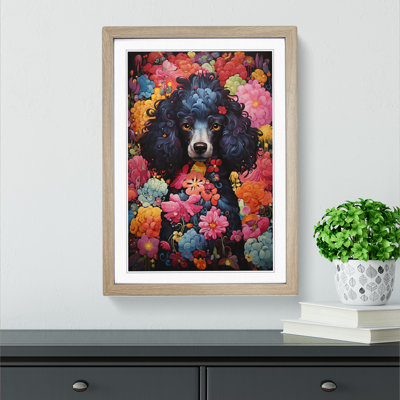Poodle Expressionism - Single Picture Frame Print on Wood