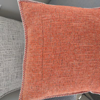 Soft Chenille Throw Pillow Covers with Stitched Edge (Set of 2) Gracie Oaks Color: Orange, Size: 26 x 26