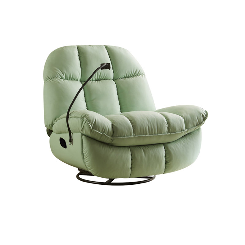 Thavy Faux Leather Recliner, Green