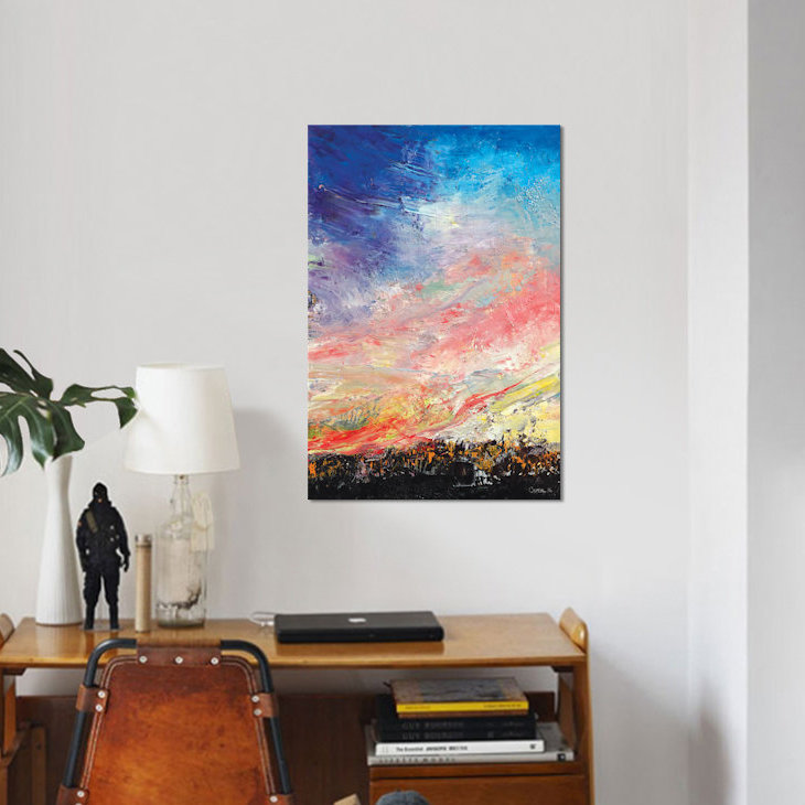 « wildfire », reproduction d’art sur toile, H 26 po x l 18 po x P 1,5 po, Pas de tapis, Toile tendue