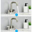 Robinet de salle de bain en nickel brossé pour lavabo - 4 pouces, 2 poignées, avec bonde escamotable et poignée pour lignes d'eau-123061708