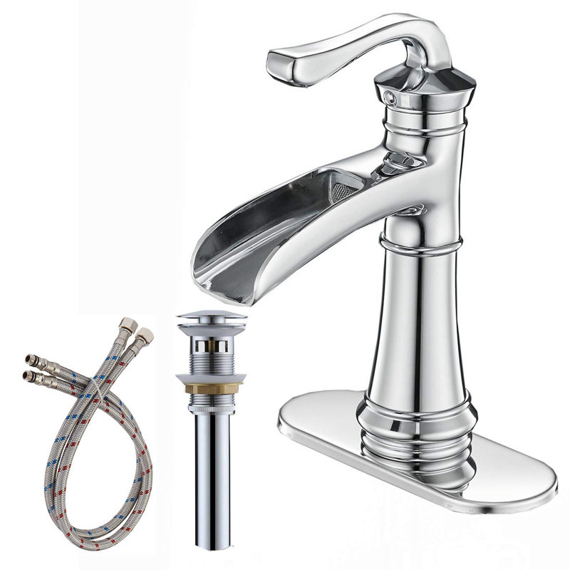 Single-Hole Bathroom Faucet with Drain Assembly, Chrome