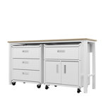 Fortress 72" W Workbench with 2 Mobile Garage Cabinets