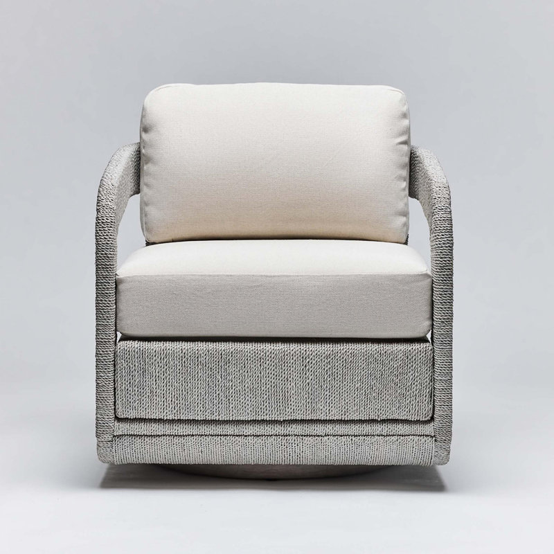 Harbour Swivel Armchair, Gray Ceruse, Jade Chenille