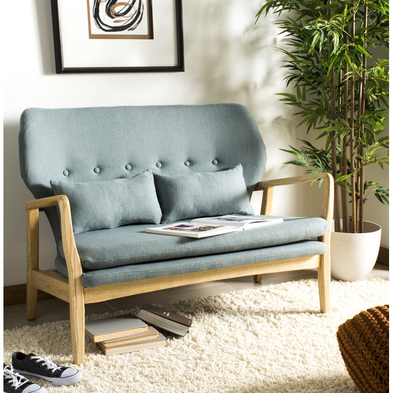 Mondal Upholstered 43.3'' Loveseat, Blue