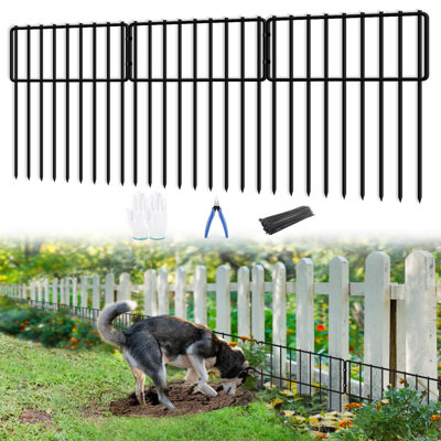 32 Panels Animal Barrier Fence, 32ft(L) X 13inch(H) No Dig Rabbit Fences for Garden