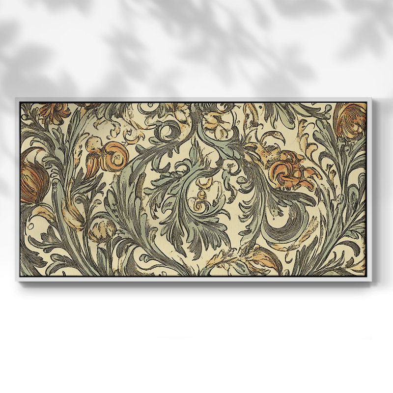 Série abstraite - XIXe - Toile tendue avec châssis encadré - Prêt à être accroché, H 17 po x l 33 po, Blanc