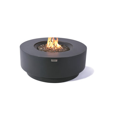Colosseo / Nimes 56" Outdoor Sandstone Fire Pit 60,000 BTU - Includes Fire Glass, Lid & PVC Cover