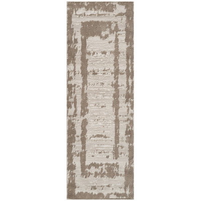 Alison Beige & Brown Abstract High-Low Modern Rug