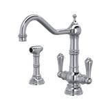 Edwardian™ Mono Two Handle Centerset Kitchen Faucet with Side Spray with 9" Reach Column Spout