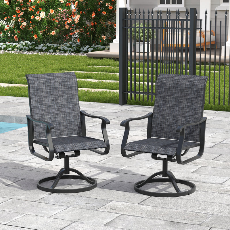 Chaises de patio pivotantes et berçantes, Noir