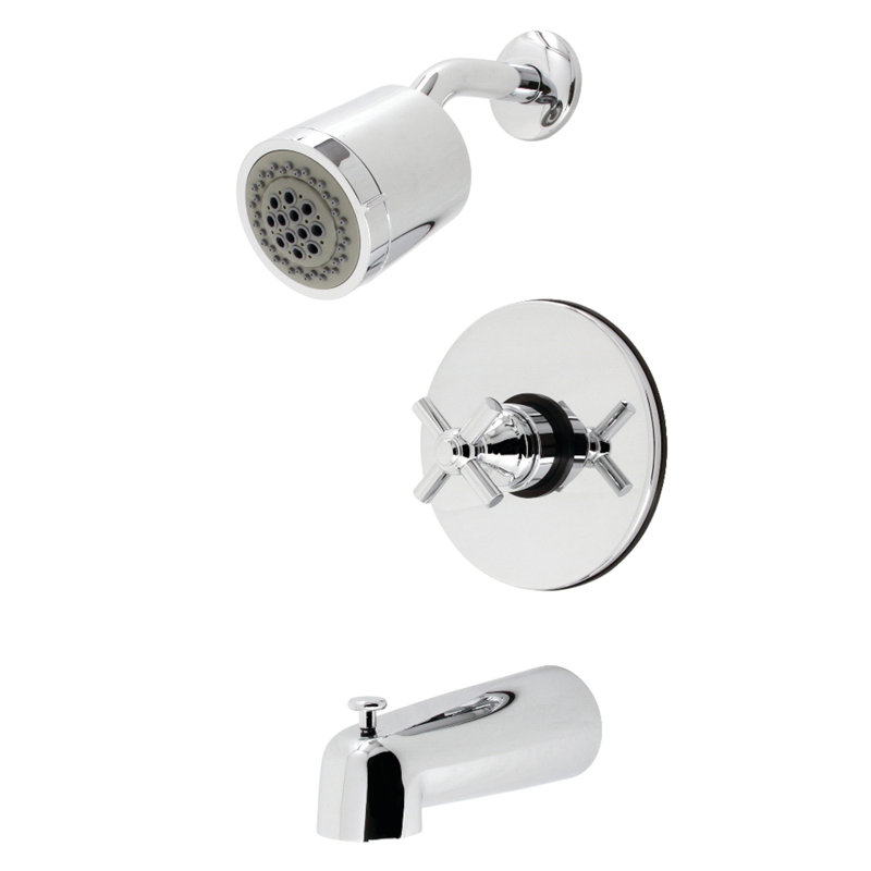 Robinet de baignoire et douche Elinvar avec valve brute, Chrome poli