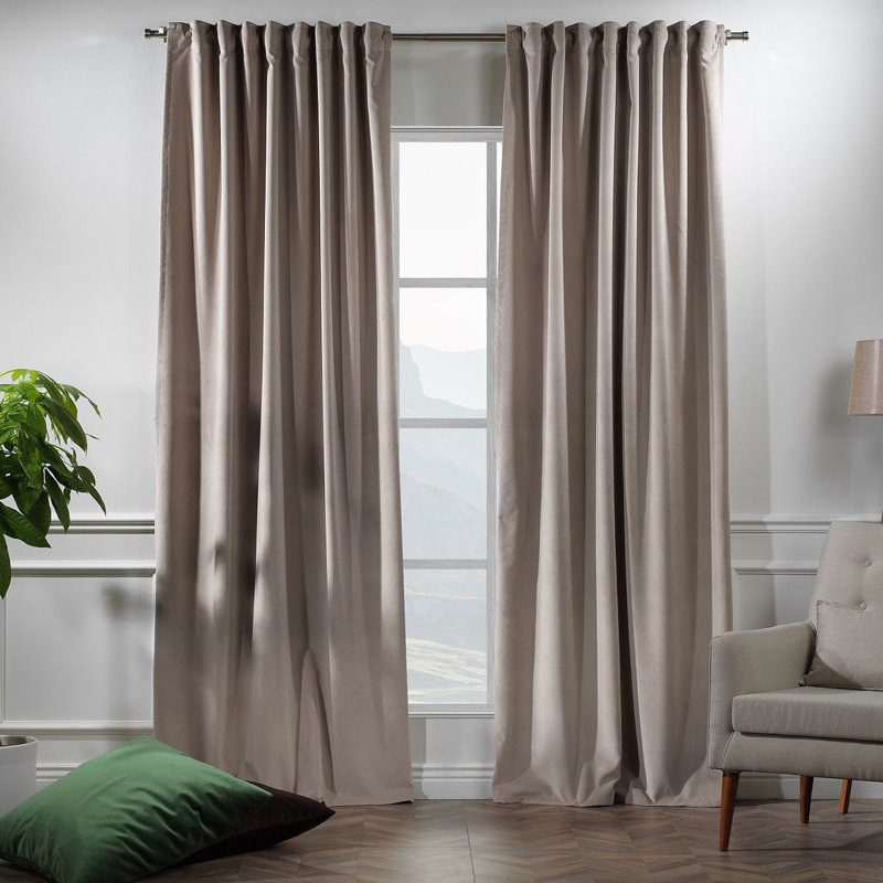 Blackout Single Curtain Panel, 130cm Width x 265cm Drop, Ruddypink